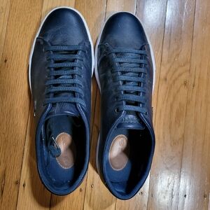 Lacoste Men's Blue Leather Sneakers Size 8 EUR 39.5